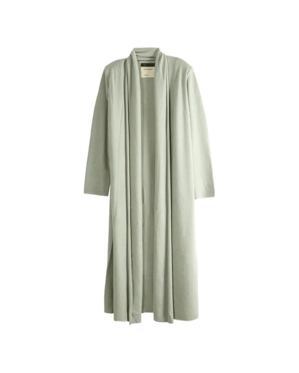 Frenckenberger White Cardigan Longueur Maxi À Col Châle