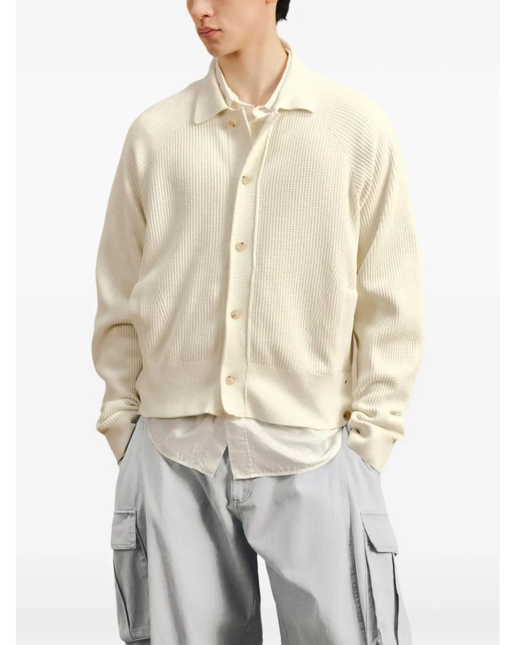 CROQUIS White Curved-Leg Cargo Pants for men