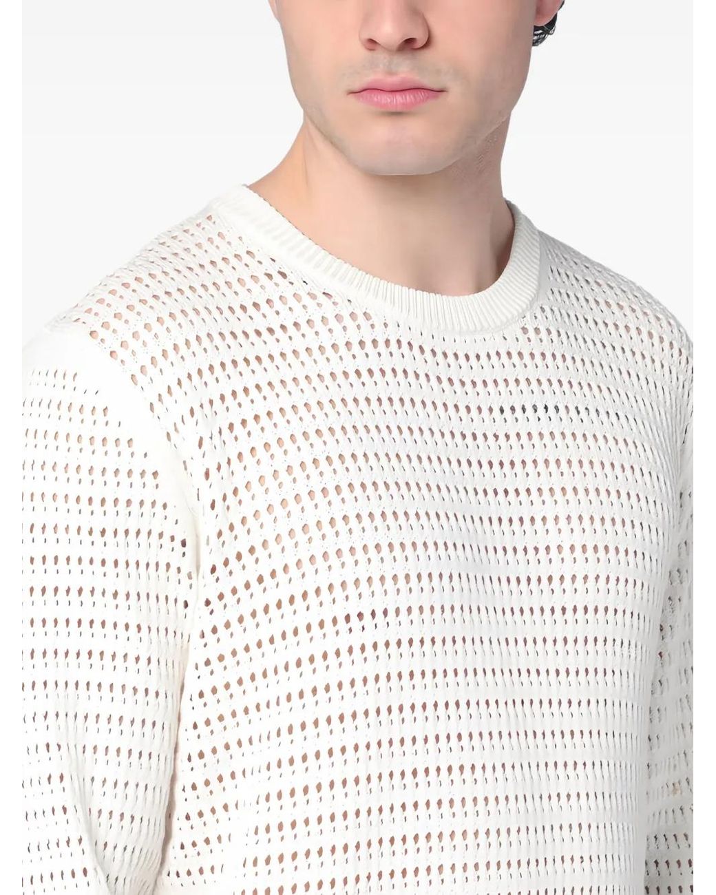 Roberto Collina Pullover Mit Lochmuster in White für Herren