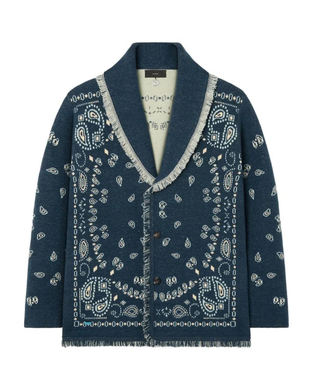 Alanui Blue Cashmere Cardigan for men