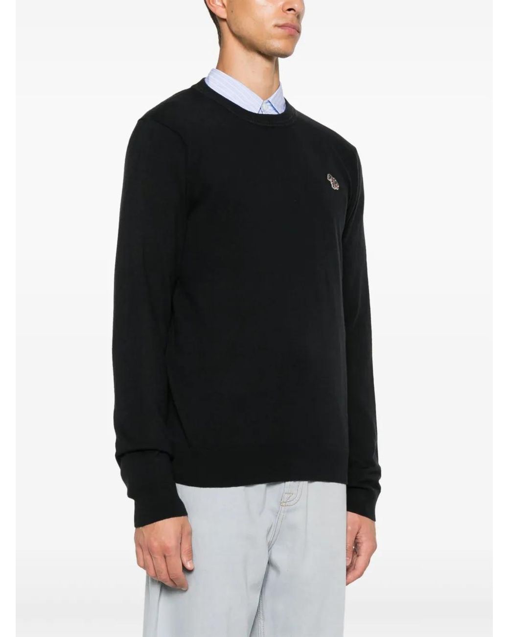 Paul Smith Black Zebra-Patch Sweater for men