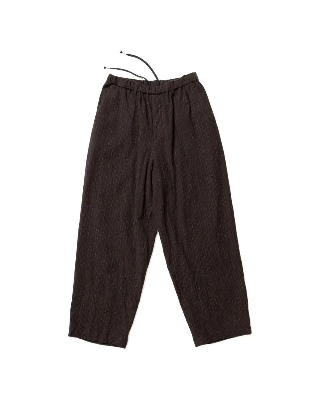 CALMLENCE White Pinstripe-Pattern Straight-Leg Trousers