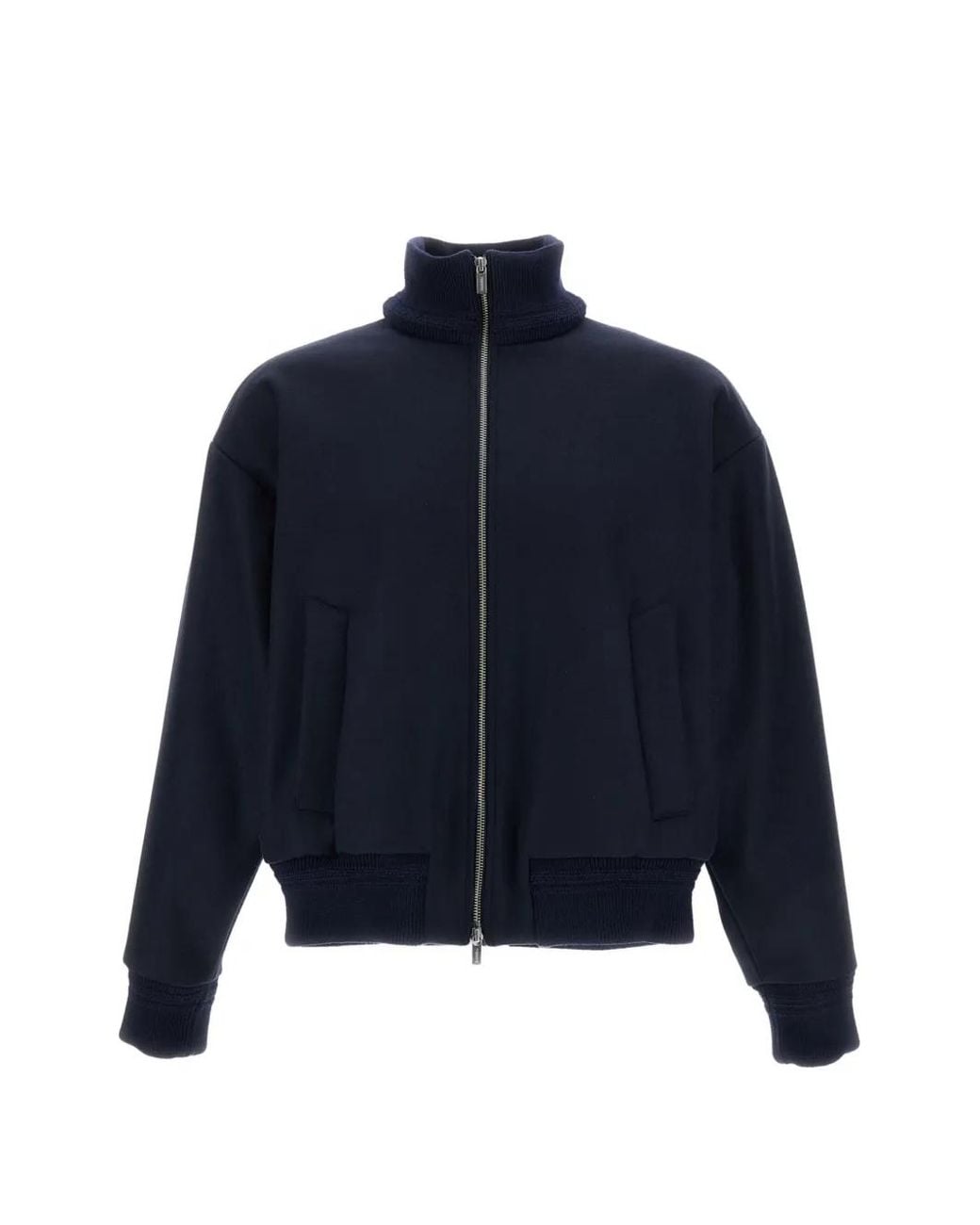 Barena Blue Zip-Up High-Neck Jacket for men
