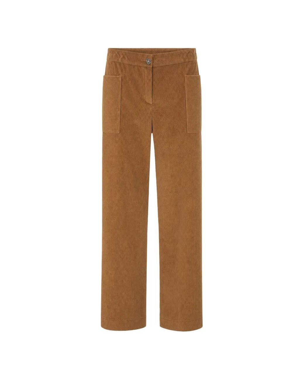 Kristina Ti Brown Corduroy Patch-Pocket Trousers