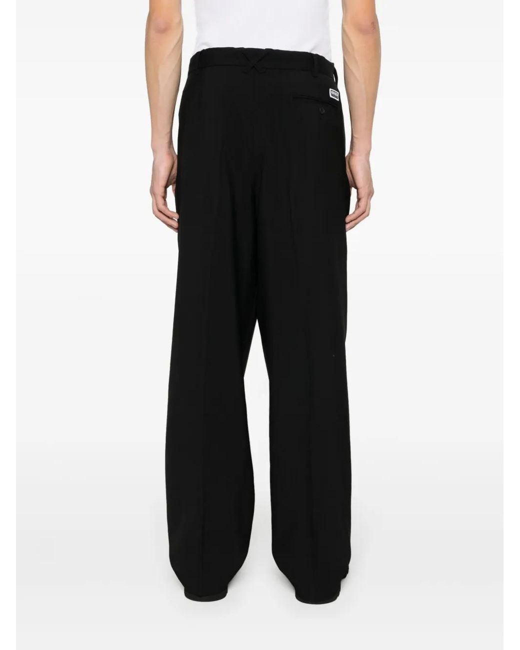 KENZO Black Pleated Tailored Pant Clothing for men