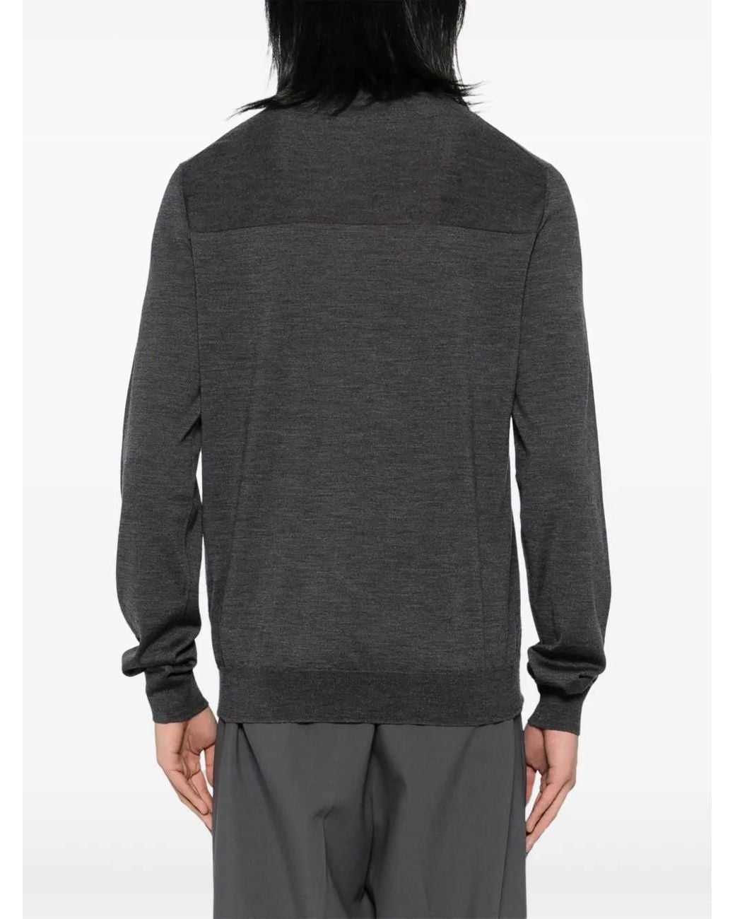 Jil Sander Black Merino Wool Jumper for men
