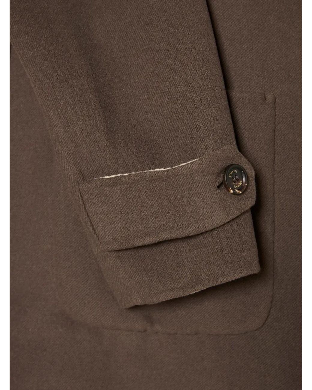 Eleventy Brown Button Pocket Reversible Coat for men
