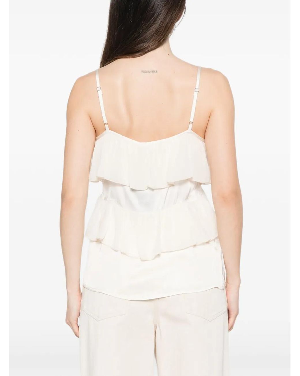 Top Con Scollo A V E Ruches di Dixie in White