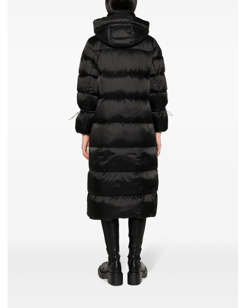 Moorer Black Padded Feather-Down Coat
