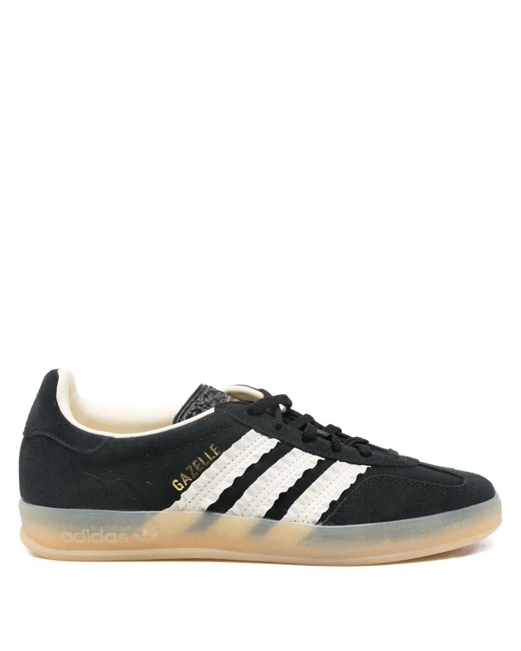 Adidas Black Gazelle Suede Three-Stripe Sneakers
