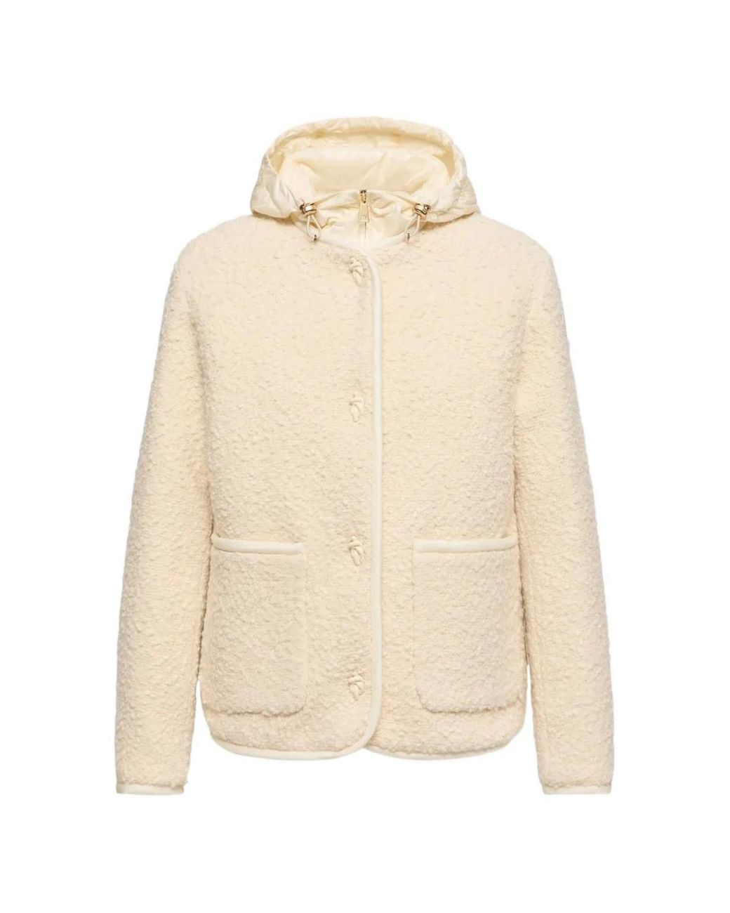 Moncler Natural Hylesine Hooded Bouclé Jacket