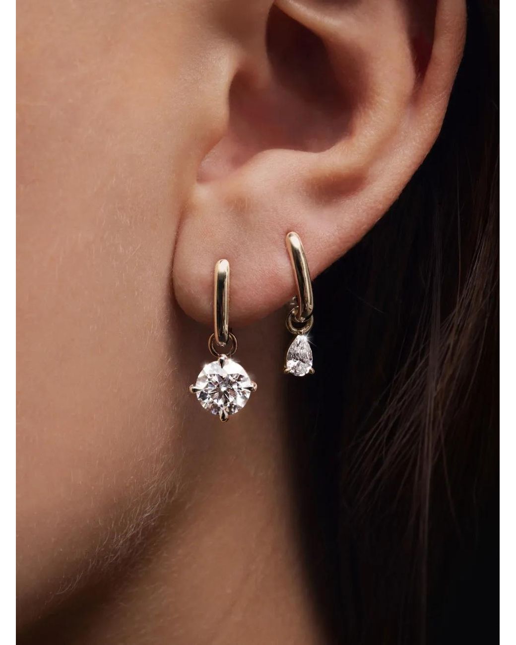 LOEV White Allday Diamond Drop Is Removable Earring