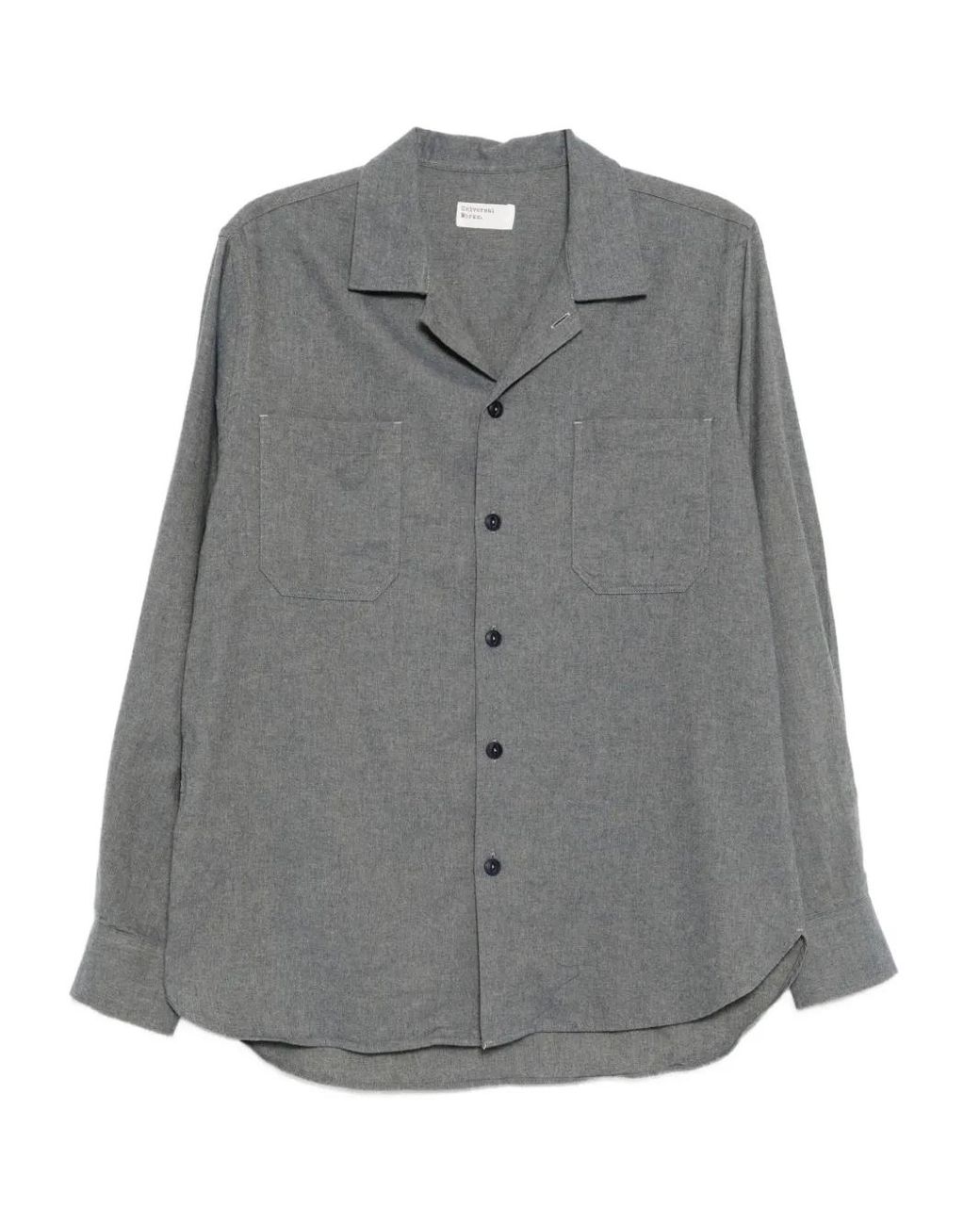 Universal Works Gray Brushed Flannel Shirt for men