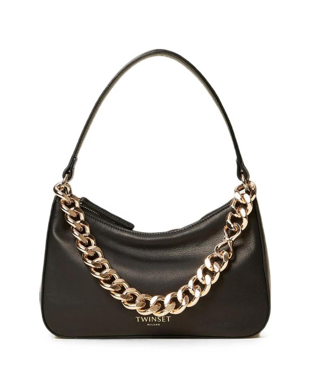 Twinset Black Small Liliane Chain-Link Shoulder Bag