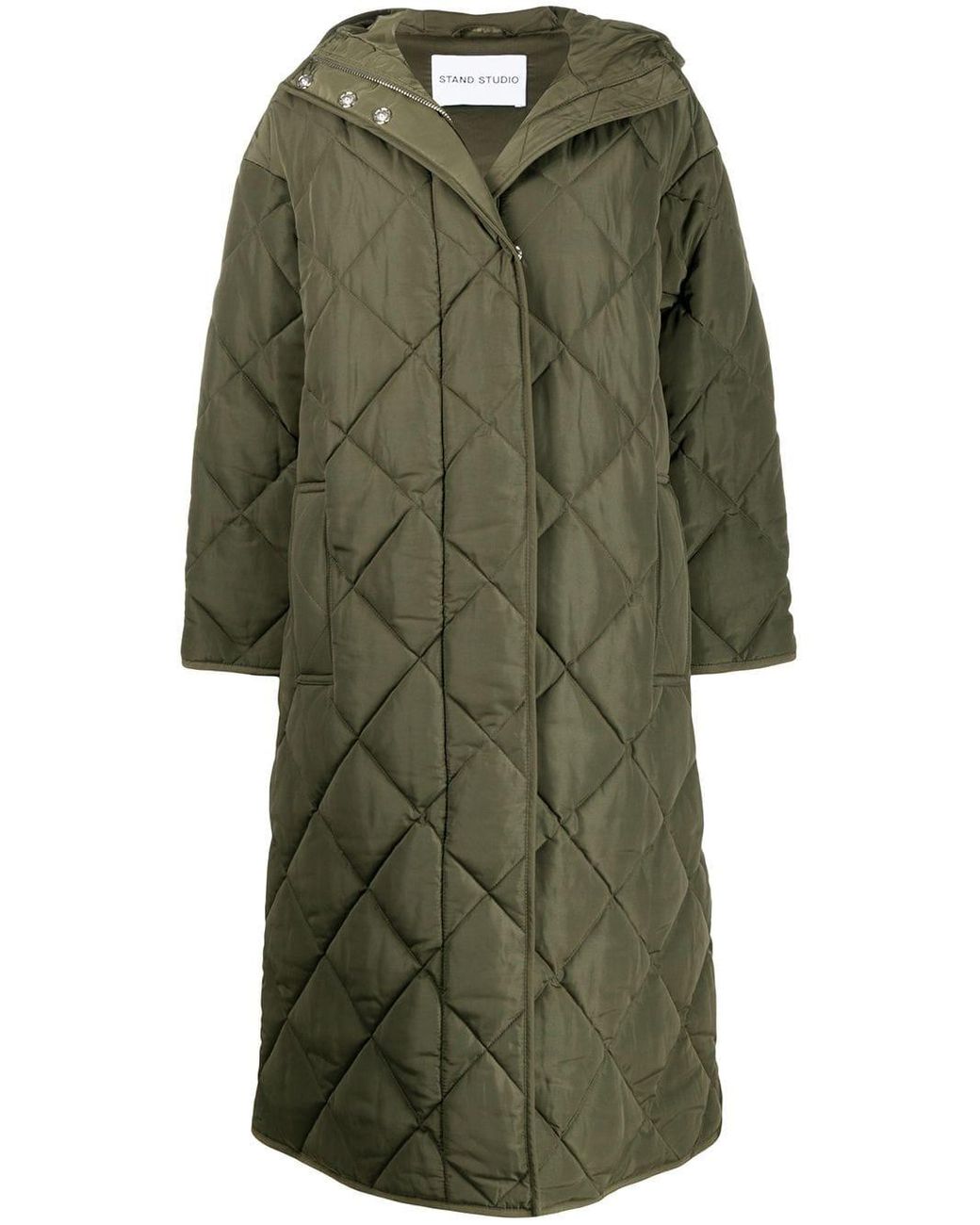 Stand Studio Oversized Quilted Coat in Green Lyst Australia