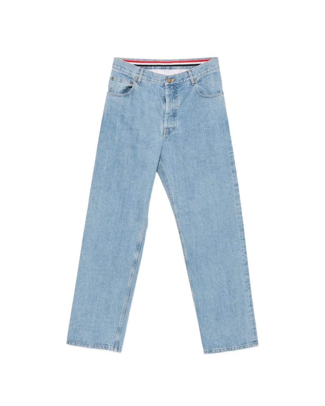 Thom Browne Blue Selvedge Jeans for men
