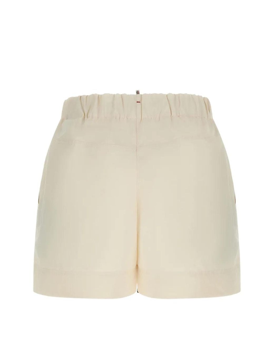 Moncler Natural Drawstring Patch-Pocket Shorts