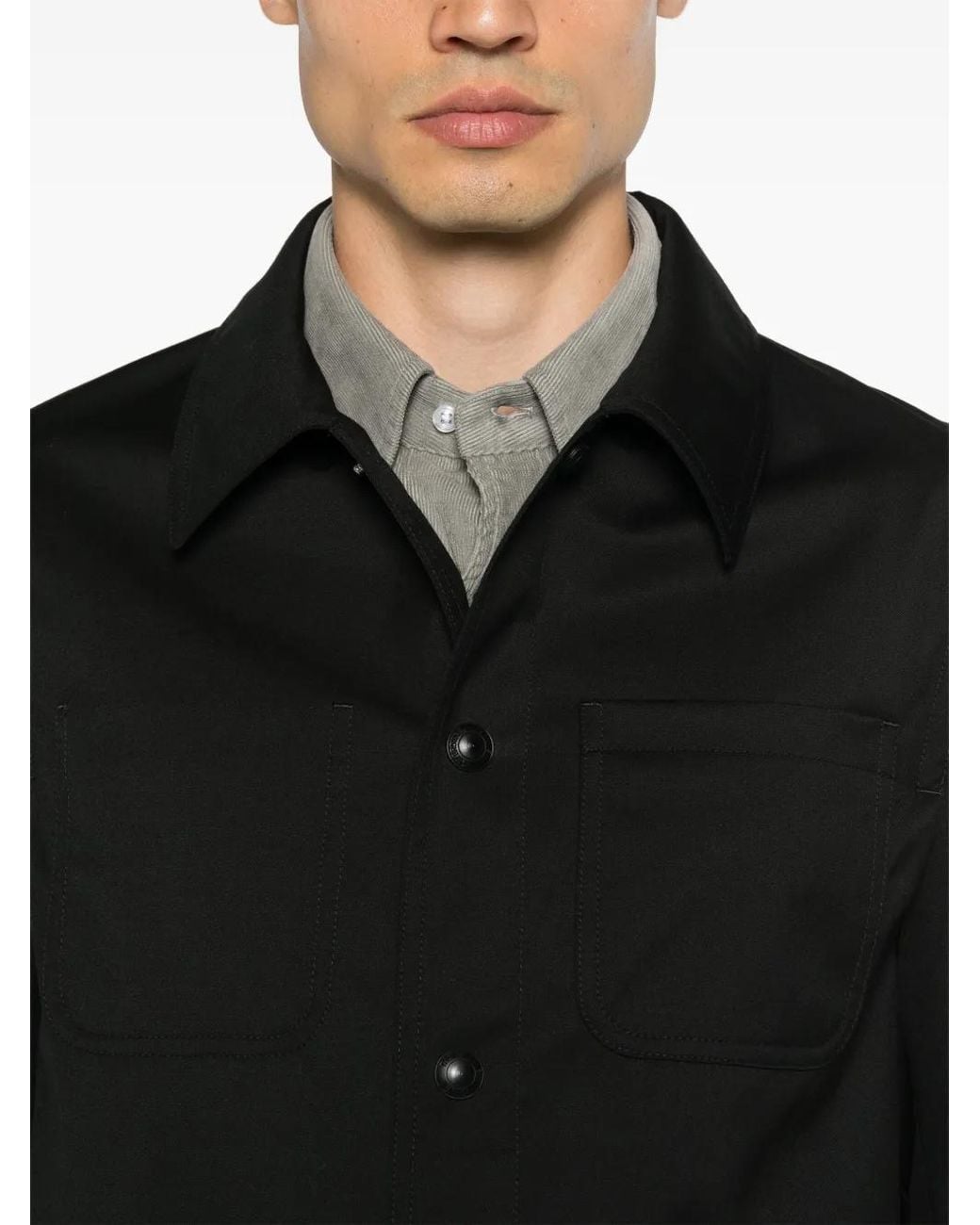 Thom Browne Black Wool Shirt Jacket for men