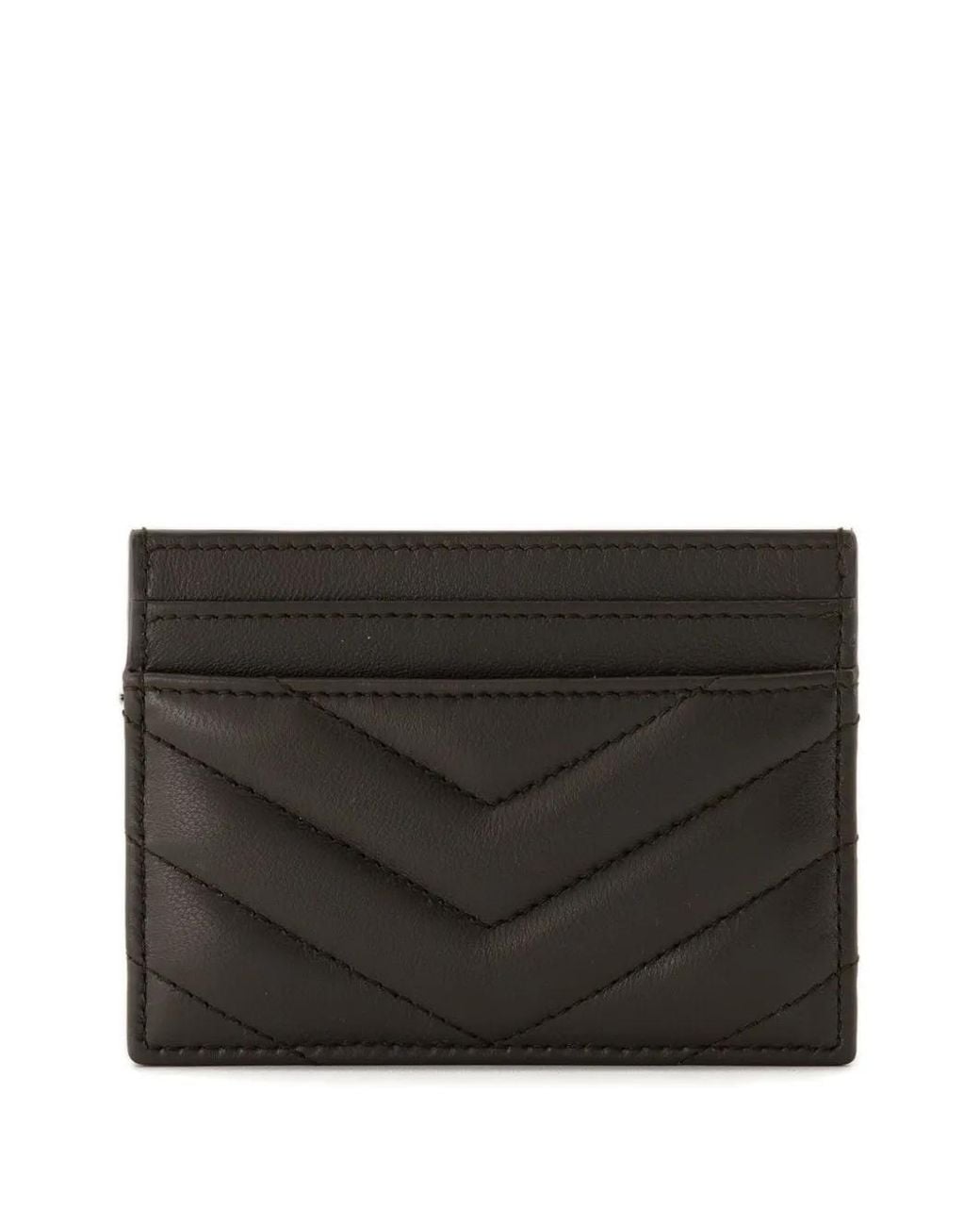 Saint Laurent Black Cassandre Leather Card Case
