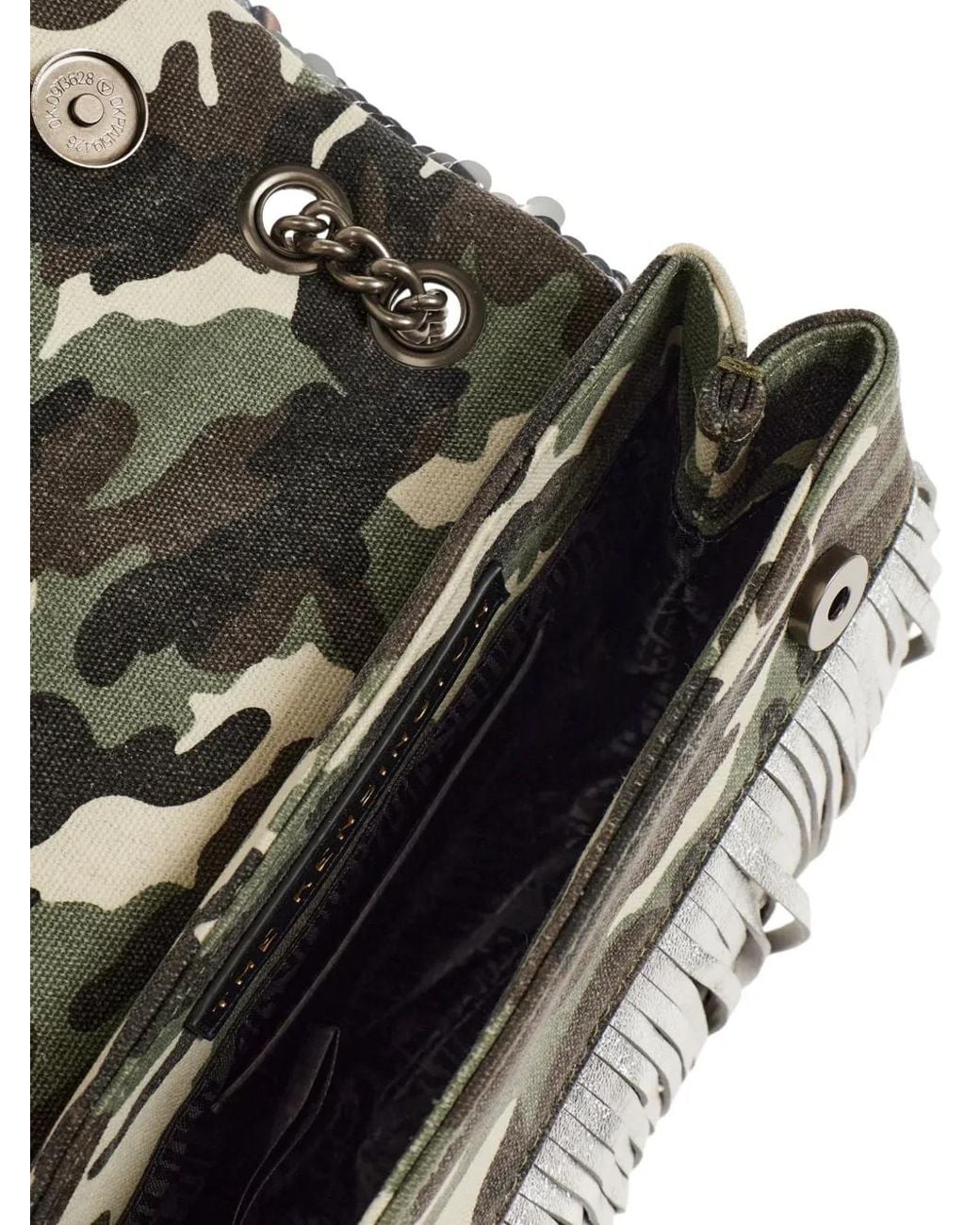 Kurt Geiger Green Medium Kensington Fringe-Trimmed Shoulder Bag