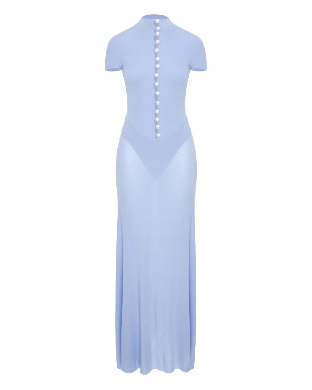 MANURI Pearl-Embellished Maxi Dress in Blue | Lyst