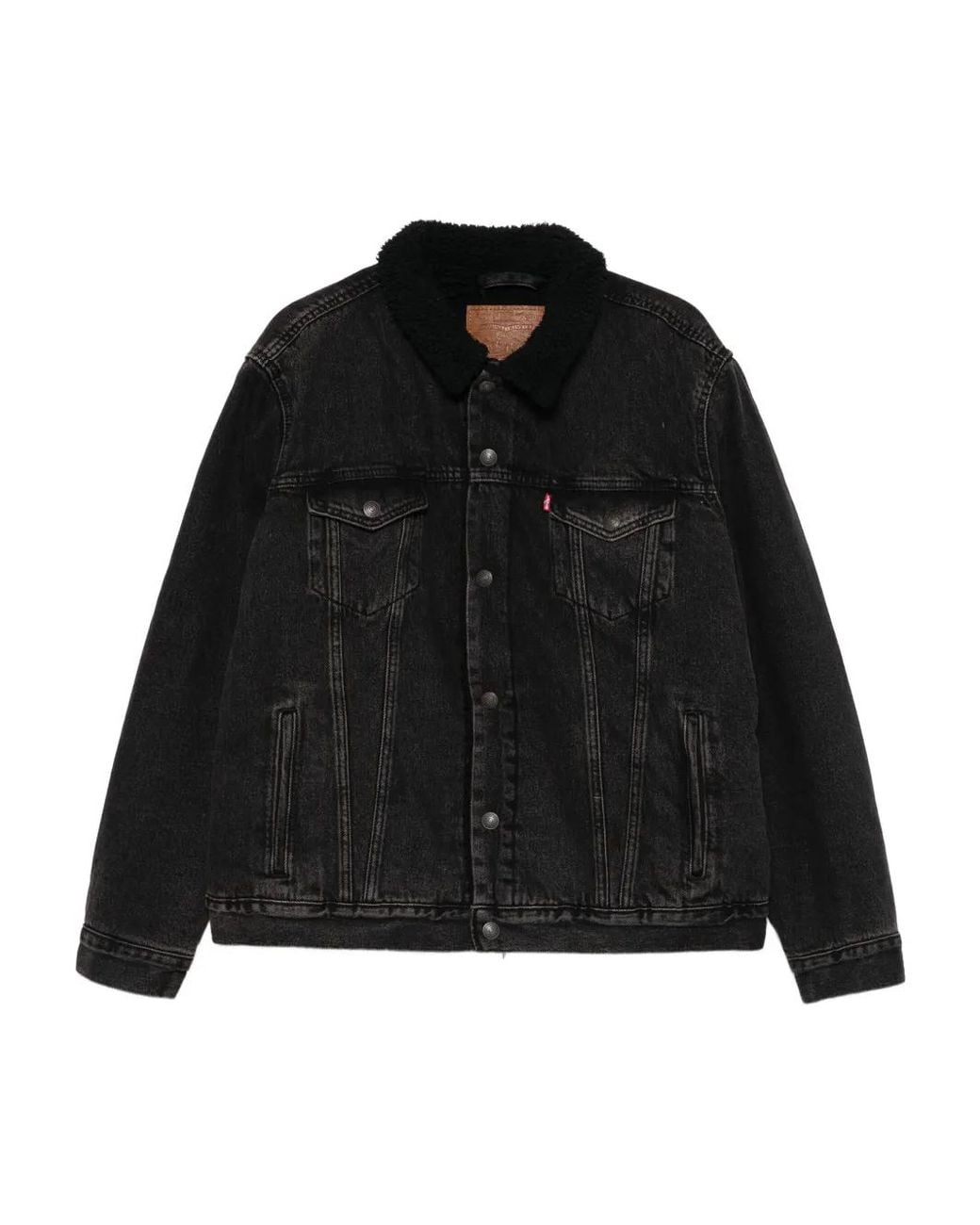 Levi's Black Denim Type Iii Sherpa Trucker Jacket for men