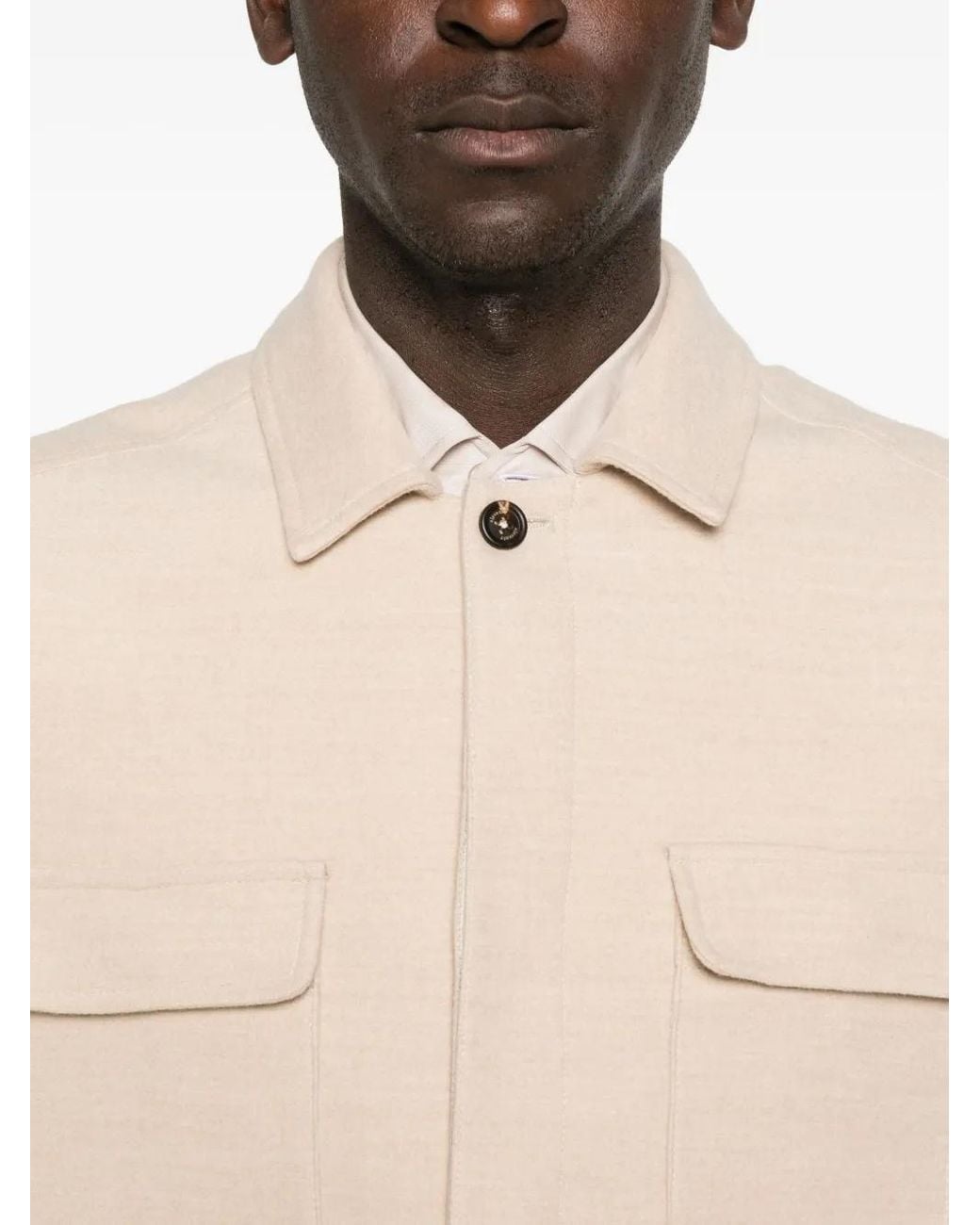 Eleventy Natural Buttoned Flap-Pocket Jacket for men