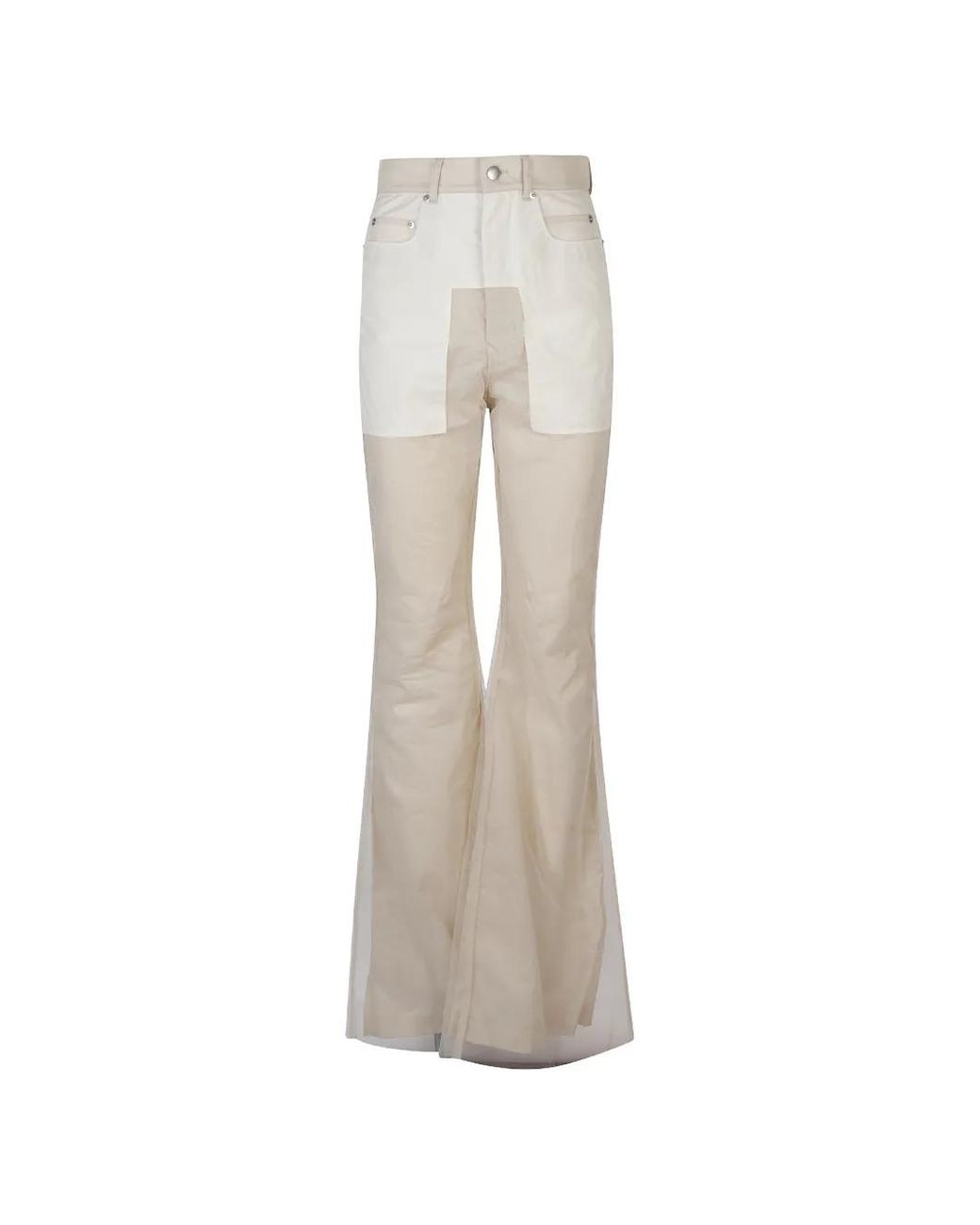 Rick Owens White Bolan Bootcut Trousers