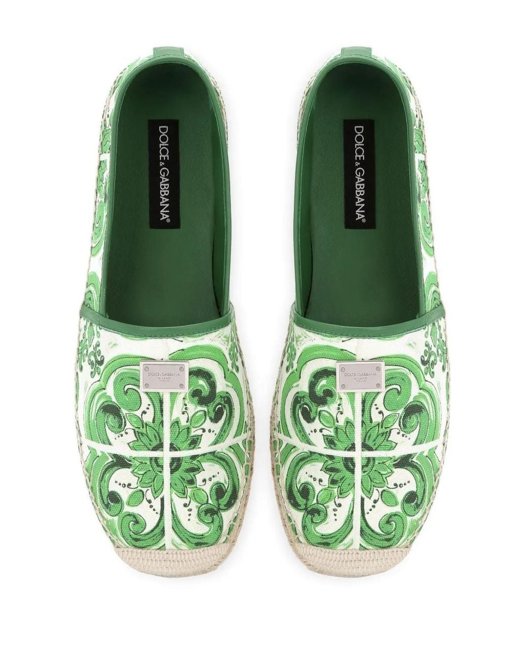 メンズ Dolce & Gabbana マジョリカ エスパドリーユ Green