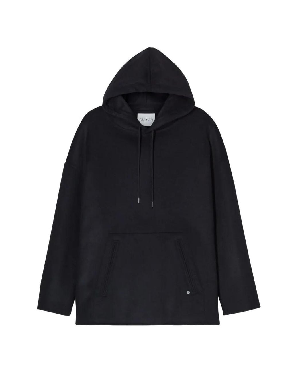 Closed Blue Drawstring Hoodie for men