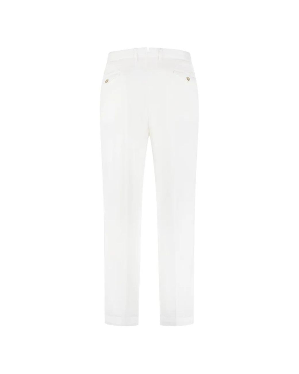 THE (Alphabet) White Cotton Chino Trousers for men