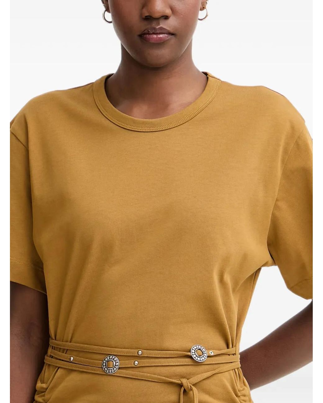 Pinko Yellow Anguillara Short Dress With Belt