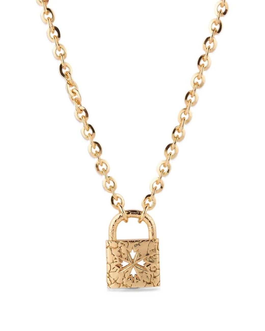 Emanuele Bicocchi Metallic Large Logo Lock Necklace