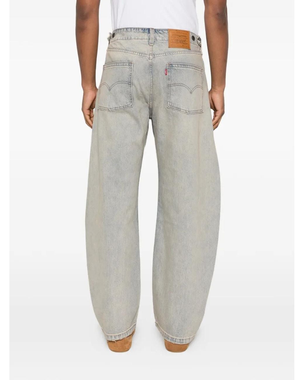 Levi's Gray Logo-Patch Jeans for men