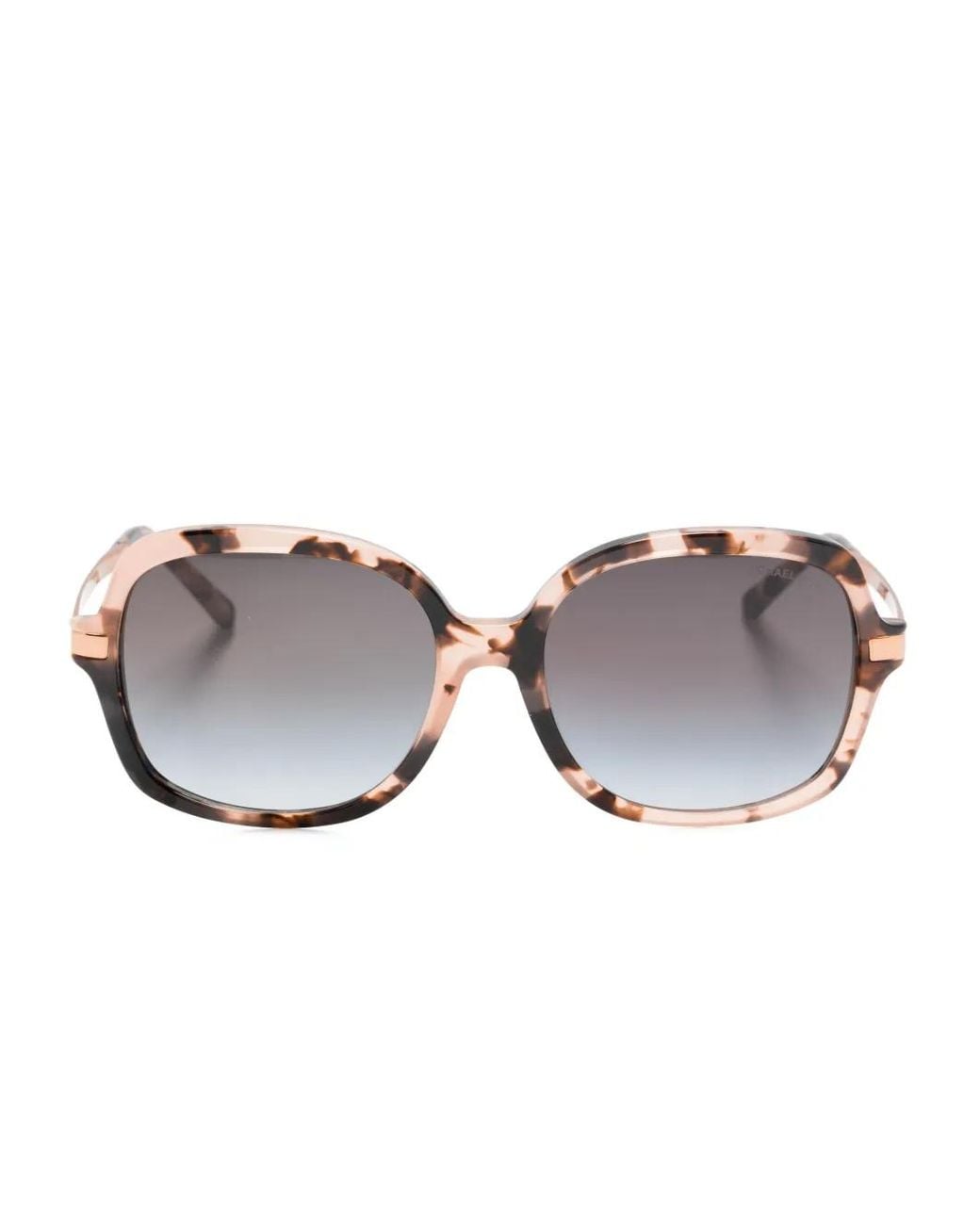 Michael Kors Pink Tortoiseshell-Effect Square-Frame Sunglasses