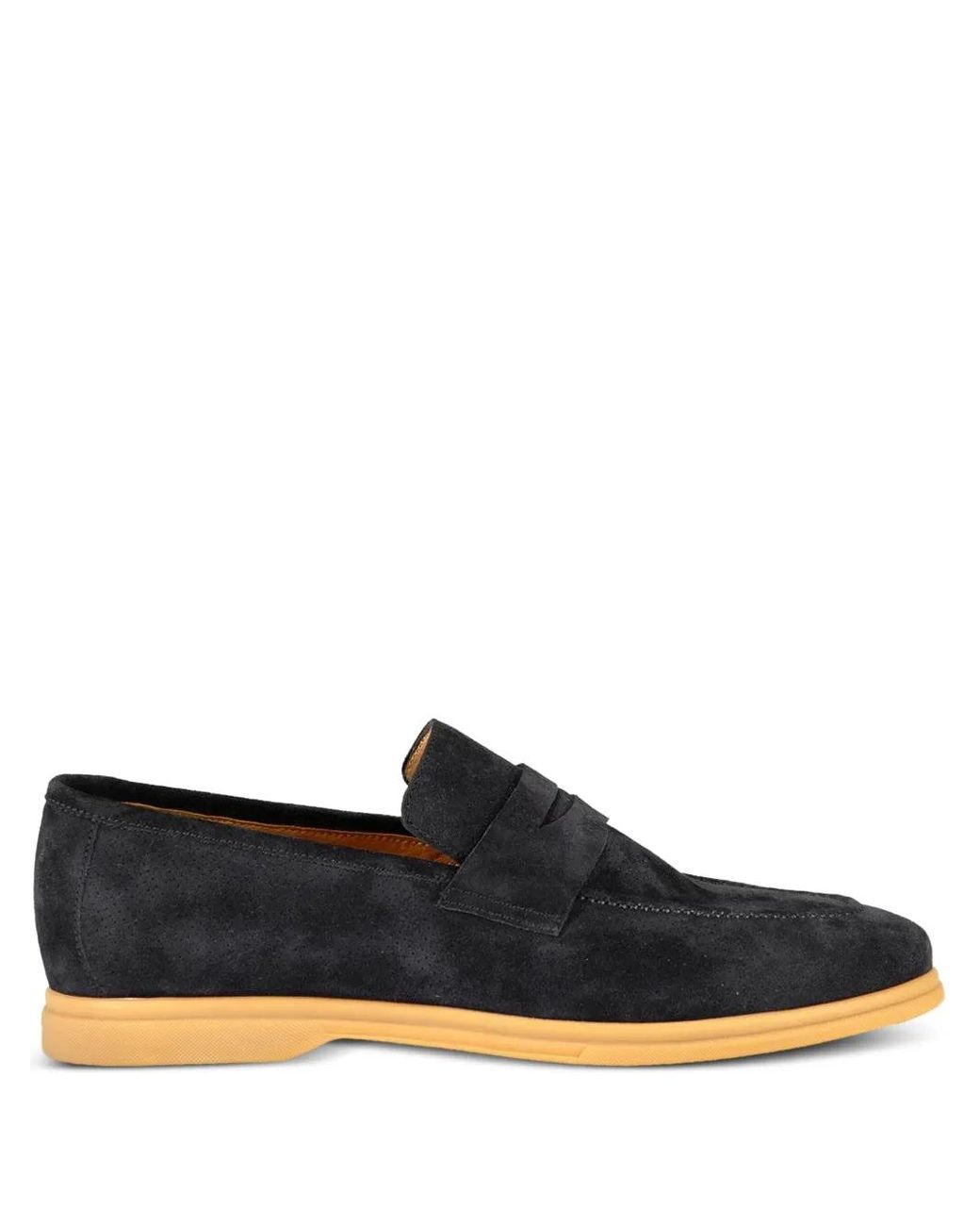Eleventy Black Penny Suede Loafers for men