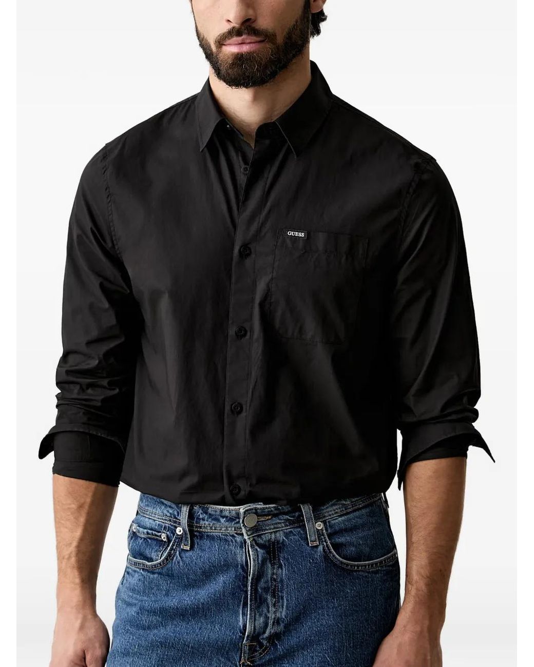 Chemise À Patch Logo Guess pour homme en coloris Black