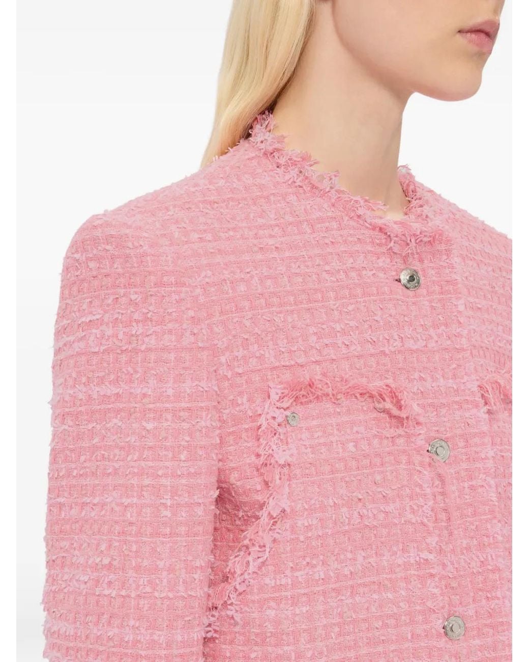MSGM Pink Frayed Jacket