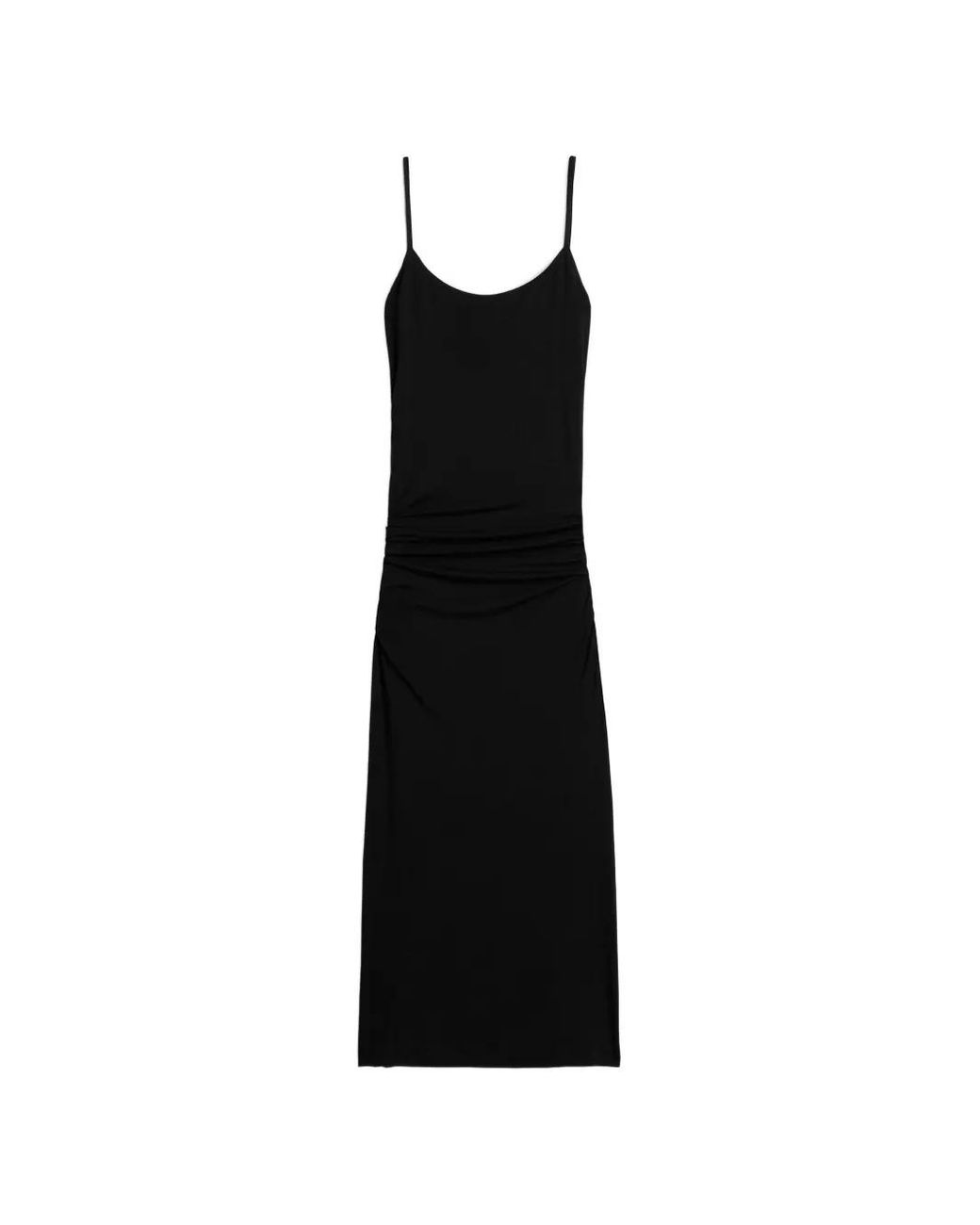 Totême Black Draped Midi Dress