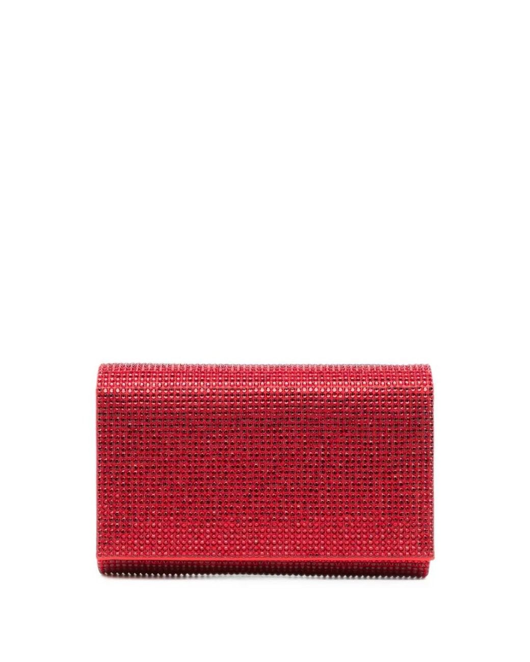 Rene Caovilla Red Pochette À Ornements En Cristal
