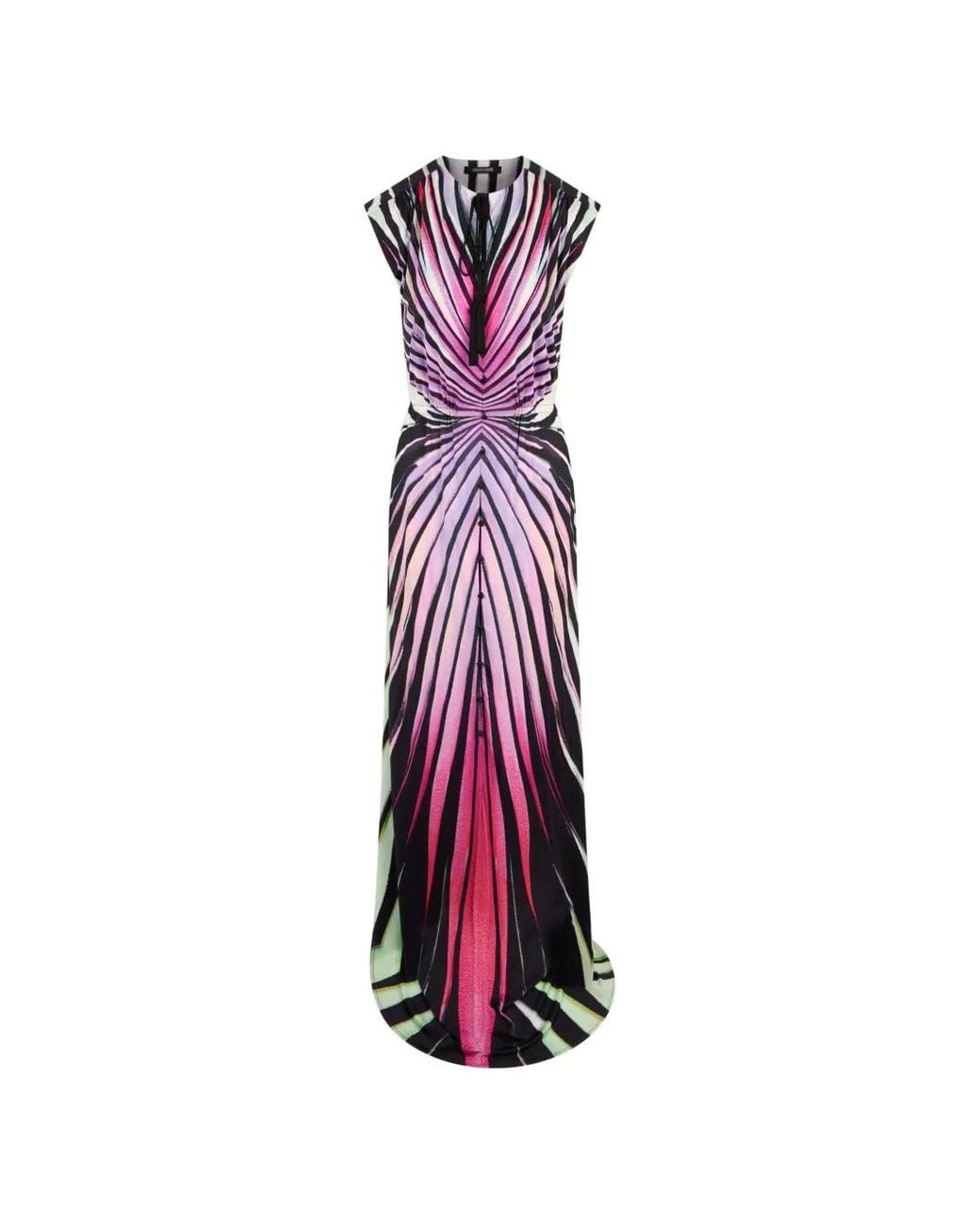 Roberto Cavalli White Ray Of Paradise Printed Maxi Dress