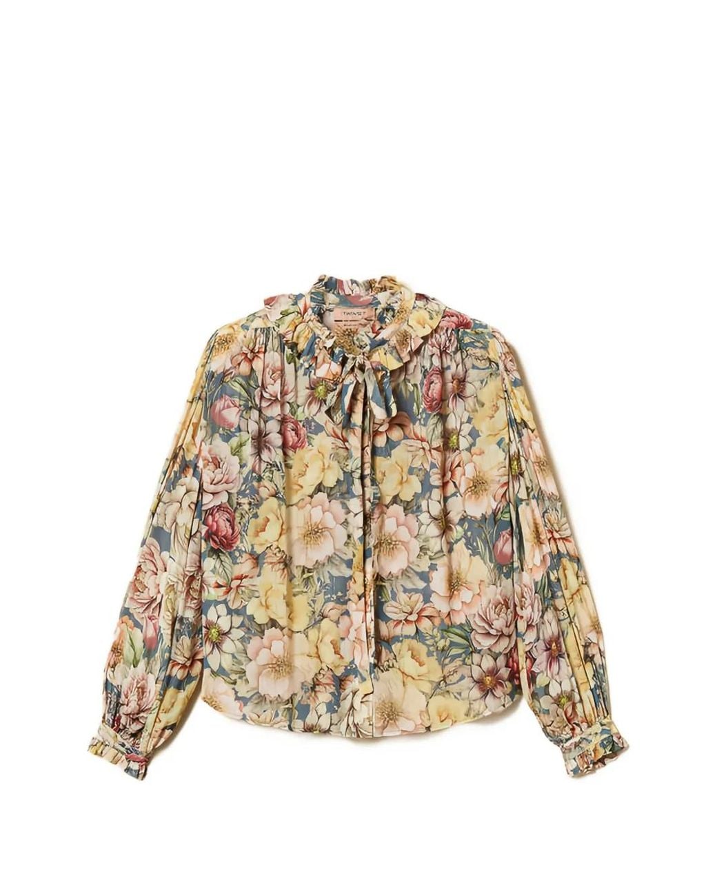 Twinset Natural Floral Creponne Shirt