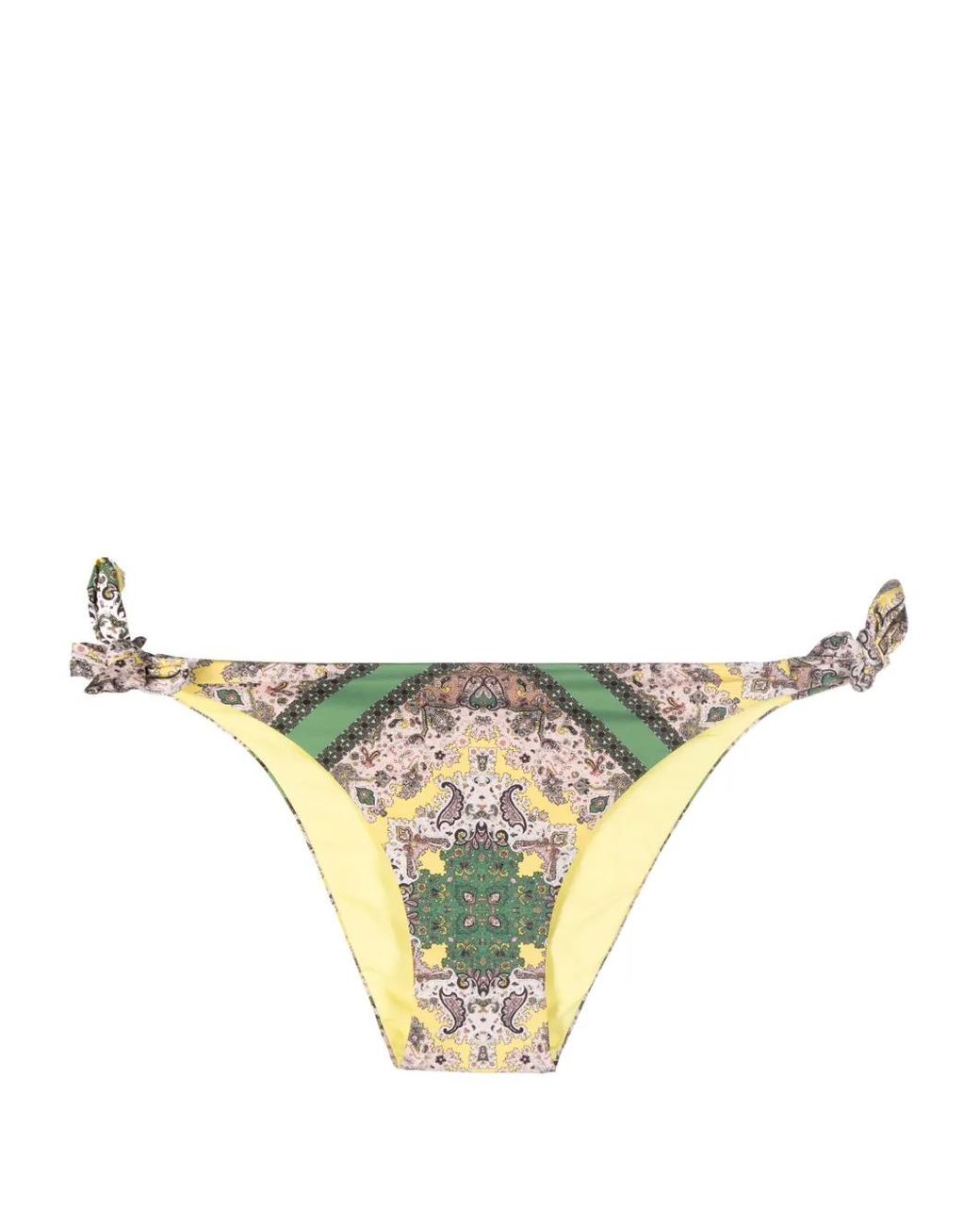 Twinset Metallic Paisley-Print Bikini Bottoms