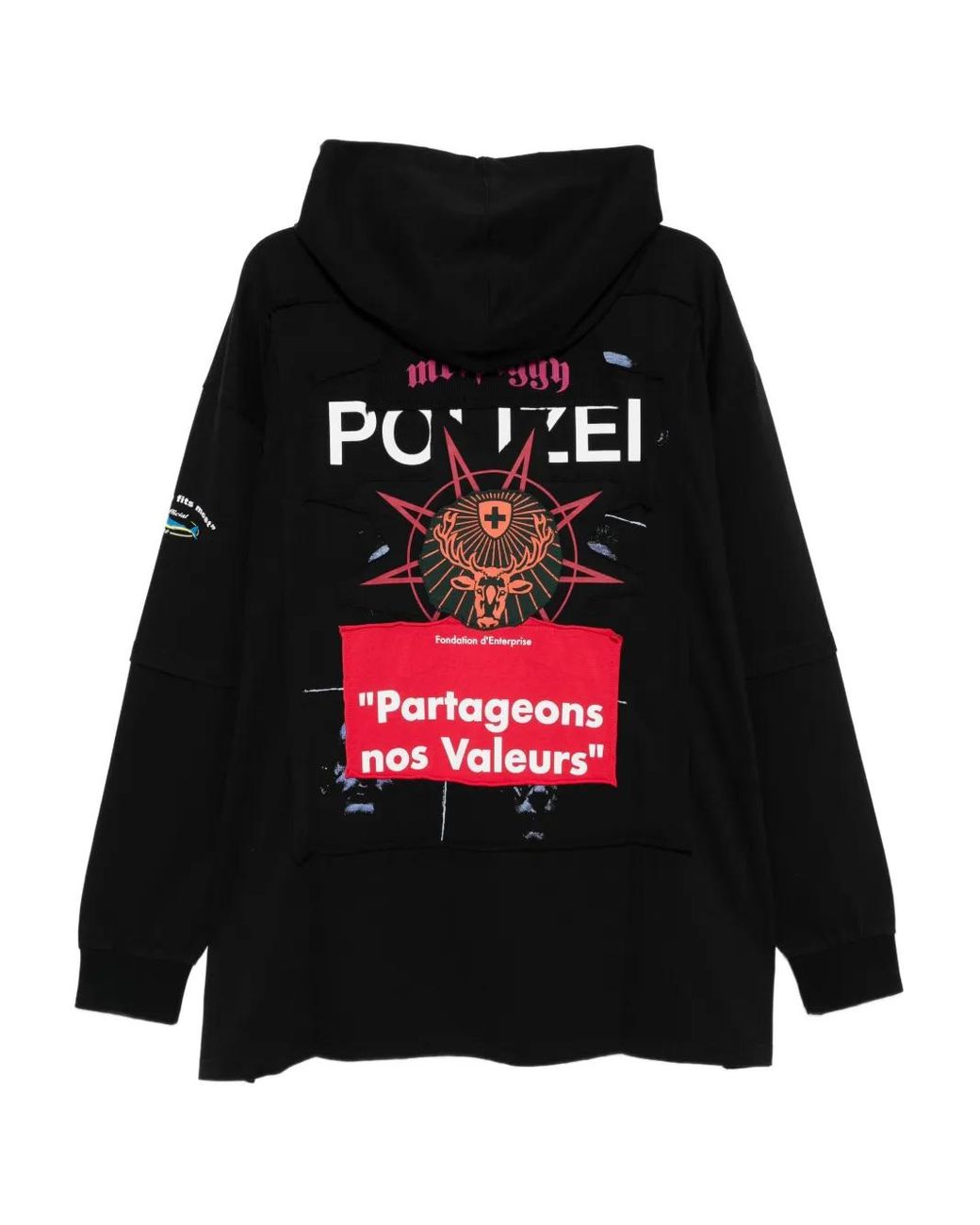 Vetements Black Patchwork Hoodie for men