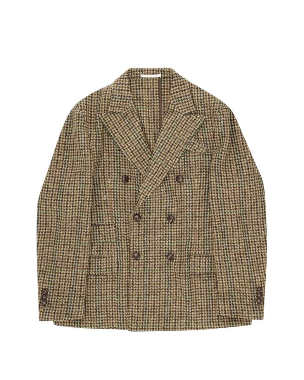 Fortela Multicolor Travel Classic Double-Breasted Tweed Jacket for men