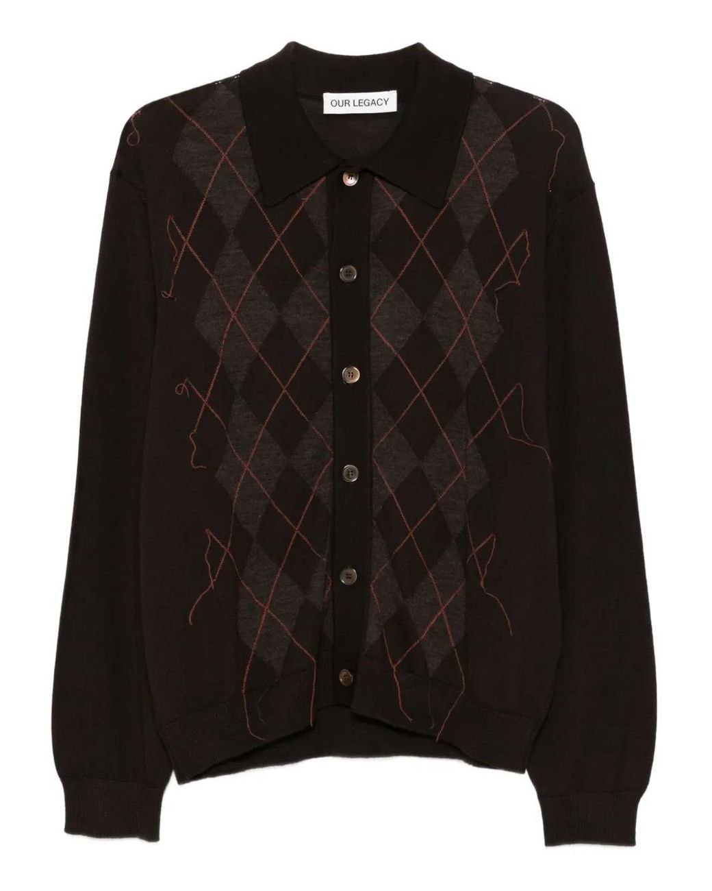 Our Legacy Black Evening Knit Polo for men