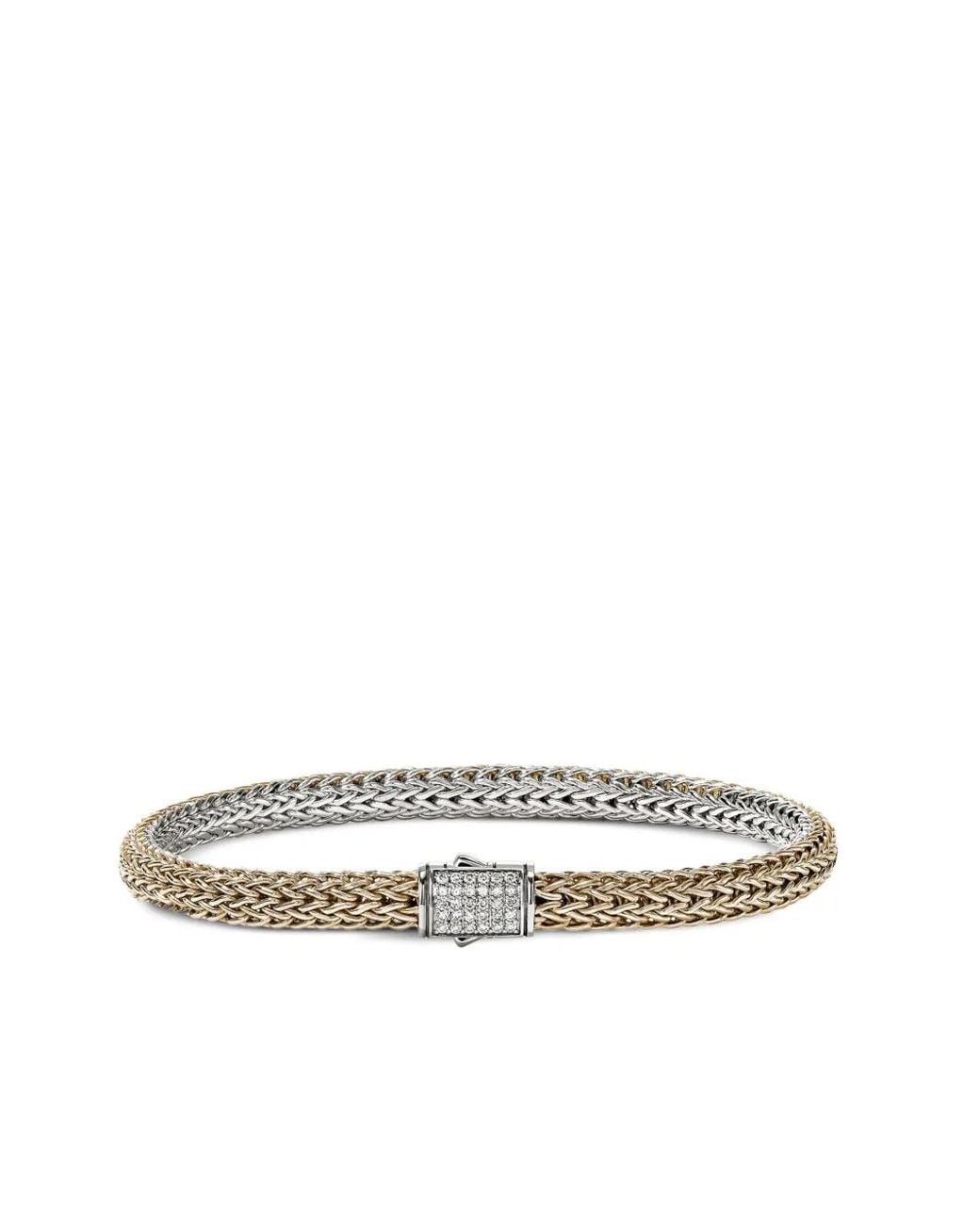 John Hardy White 14K And Sterling Icon Diamond Bracelet