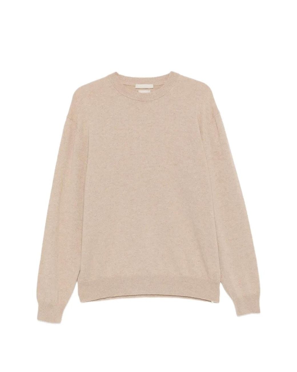 Daniele Fiesoli Natural Crew-Neck Cashmere Sweater for men