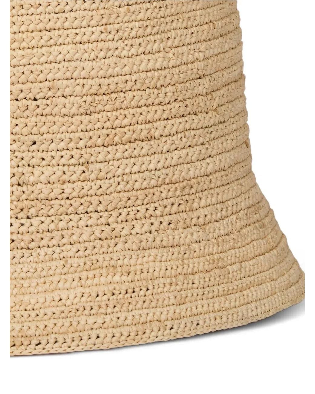 Sandro Natural Crochet Raffia Bucket Hat for men
