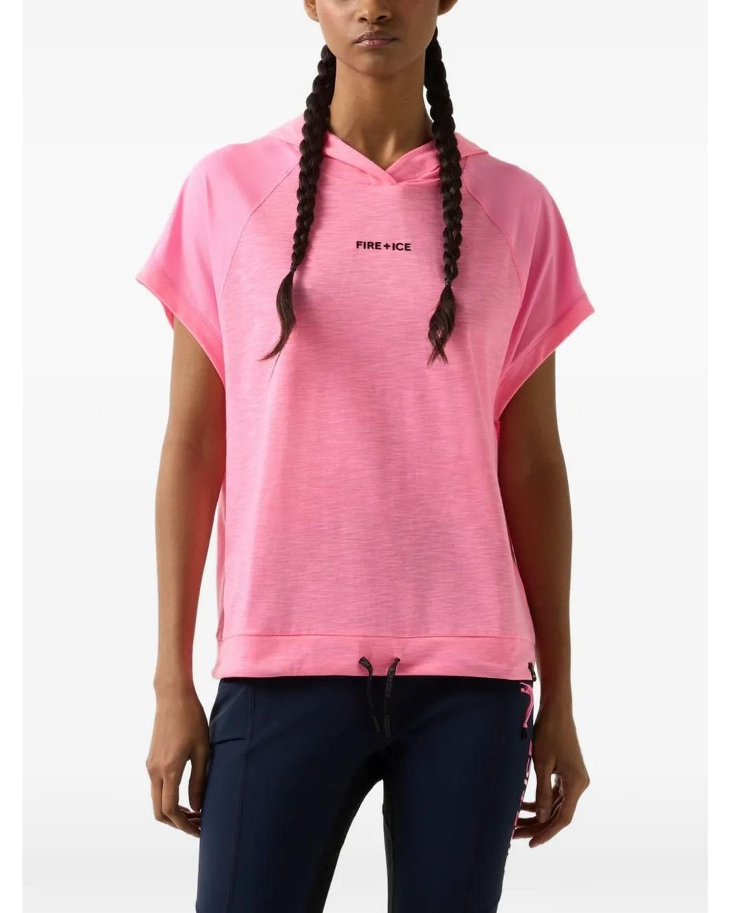 Bogner Fire + Ice Pink Damia Short-Sleeve Hoodie